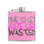 白人の女の子によって無駄にされるフラスコ フラスク (正面)