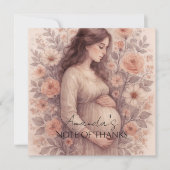 白人の妊婦の妊娠感謝カード ノートカード (正面)