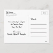 白人の幸せな休日のベビー最初|は写真を加えます シーズンポストカード (裏面)