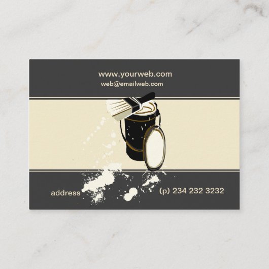 白人の画絵画家のサービスのホーム改善 名刺 (裏面)