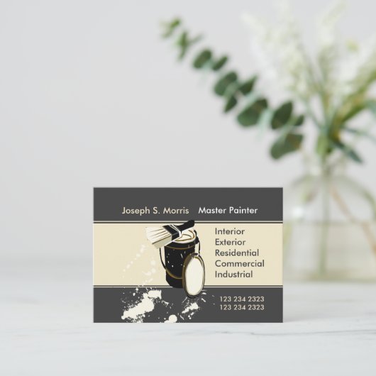 白人の画絵画家のサービスのホーム改善 名刺 (スタンド正面)