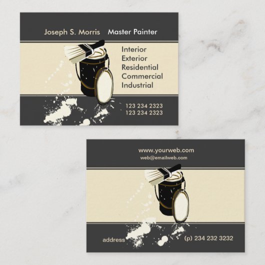 白人の画絵画家のサービスのホーム改善 名刺 (正面/裏面)