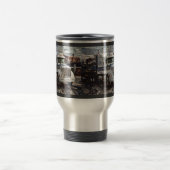 白人の貨物貨物自動車のトラック運転手のタンブラー トラベルマグ (中央)