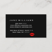 白人の赤い唇のメーキャップアーティスト 名刺 (裏面)