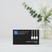 白人の送電線の最小主義の黒い電気技師 名刺 (スタンド正面)