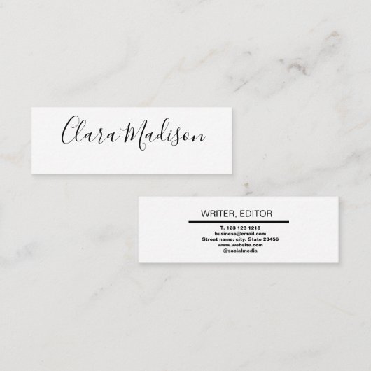 白人ミニマモダンリストのクラシック専門家 コーリングカード (正面/裏面)