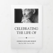 白人ミニマリストの写真葬 三つ折りプログラム (カバー)