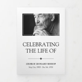 白人ミニマリストの写真葬 三つ折りプログラム