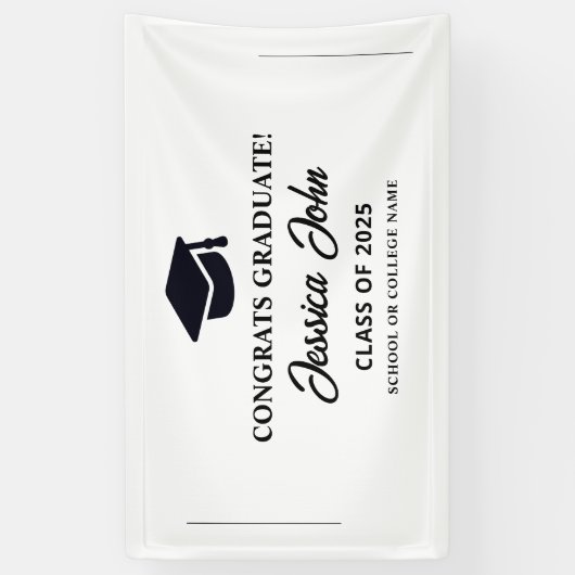 白人卒業おめでとうございます 横断幕 (縦)