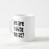 白人女性はどこににありますか。 コーヒーマグカップ (正面左)