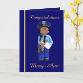 白人女性アカデミー卒業カード カード (黄色い花)