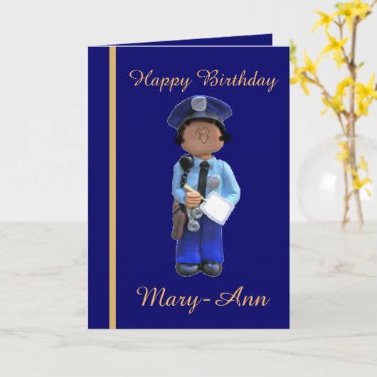 白人女性誕生日票 カード (黄色い花)