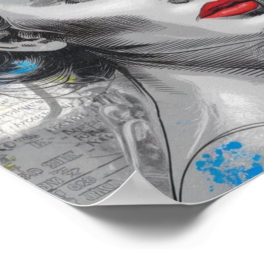 白人女性 ポスター (角)