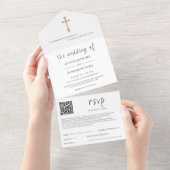白人宗教 |の結婚QRコード オールインワン招待状 (貼ってはがせる)