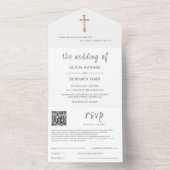 白人宗教 |の結婚QRコード オールインワン招待状 (内側)