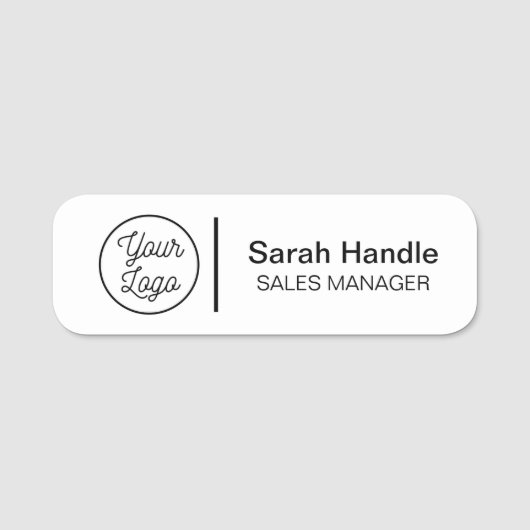 白人従業員名タグ 名札 (正面)