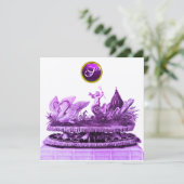 白人戦車及びカップケーキ金ゴールドビーチ結婚式 招待状 (スタンド正面)