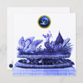 白人戦車及びカップケーキ金ゴールドビーチ結婚式 招待状 (正面/裏面)