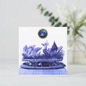 白人戦車及びカップケーキ金ゴールドビーチ結婚式 招待状 (スタンド正面)