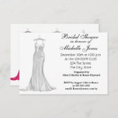 白人気があるブライダルシャワー白 招待状 (正面/裏面)