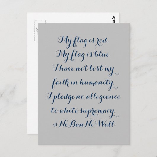 白人至上主義に忠誠を誓うな ポストカード (正面/裏面)