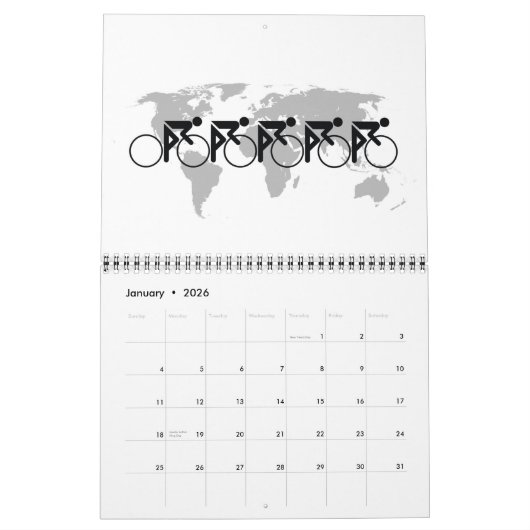 白人3番の自転車レース カレンダー (1月 2026)