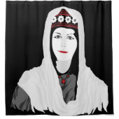 白人 シャワーカーテン (正面)