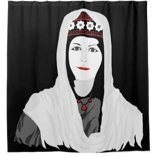 白人 シャワーカーテン (正面)