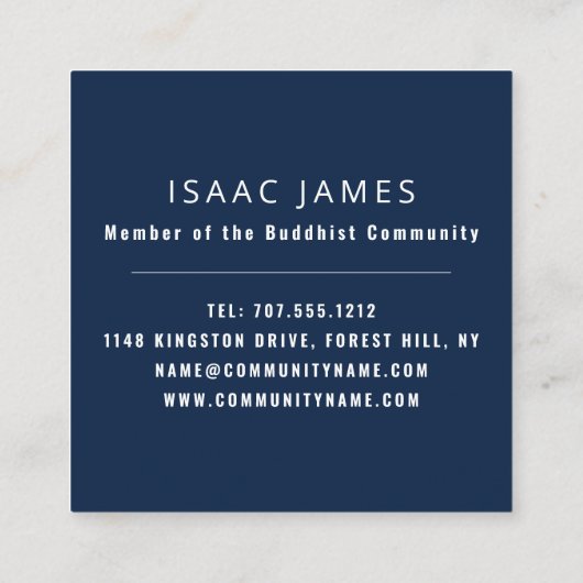 白仏像仏法 スクエア名刺 (裏面)