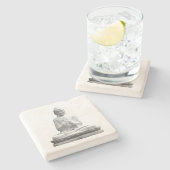 白仏像 ストーンコースター (横)