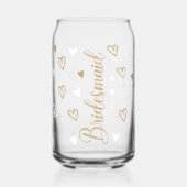 白付き金ゴールドグリッターのブライドメイド文字フォント ガラス缶 (左)