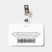 白企業のの社員写真名タグ バッジ (裏面 （クリップ付）)