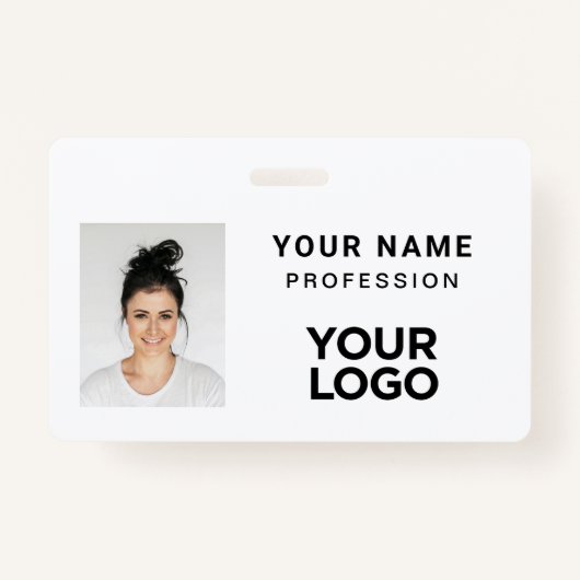 白企業のの社員写真名タグ バッジ (正面)