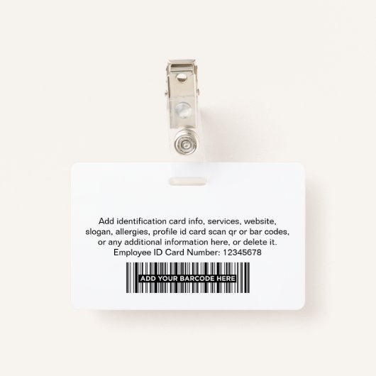 白企業のの社員写真名タグ バッジ (裏面クリップ)
