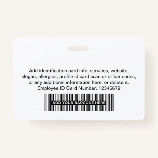 白企業のの社員写真名タグ バッジ (裏面)