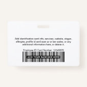 白企業の人写真モダンIDセキュリティ バッジ (裏面)