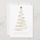 白企業の金ゴールドエレガントメリークリスマスツリー シーズンカード (正面)