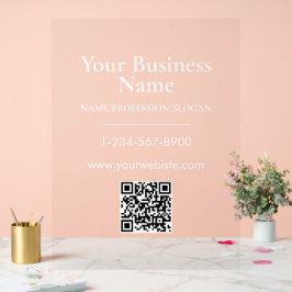 白会社名ストアフロントQRコード連絡情報 アクリルサイン