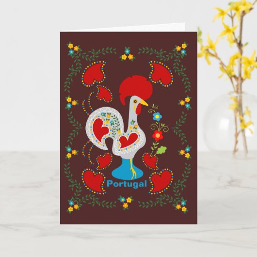 白伝統的のバーセロスの鶏 カード (黄色い花)