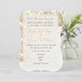 白伝統的フォーマルと金ゴールドの結婚式 招待状 (スタンド正面)