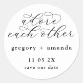 白伝統的字の上に黒エレガント字 ラウンドシール (正面)