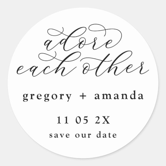 白伝統的字の上に黒エレガント字 ラウンドシール (正面)