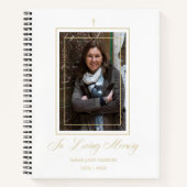 白伝統的金エレガント写真葬儀 ノートブック (正面)