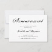 白伝統的黒の結婚延期 招待状 (正面)