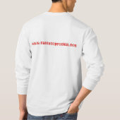 白傾斜した停止Rockin Tシャツ (裏面)