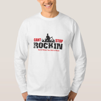 白傾斜した停止Rockin Tシャツ