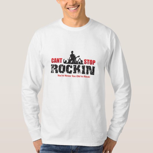 白傾斜した停止Rockin Tシャツ (正面)