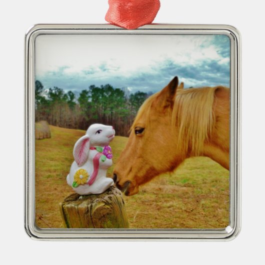 白兎と黄馬 メタルオーナメント (正面)