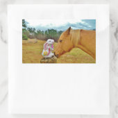 白兎と黄馬 長方形シール (バッグ)