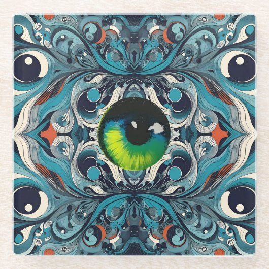 白内障の反撃 – Ken Gage Art ガラスコースター (正面)